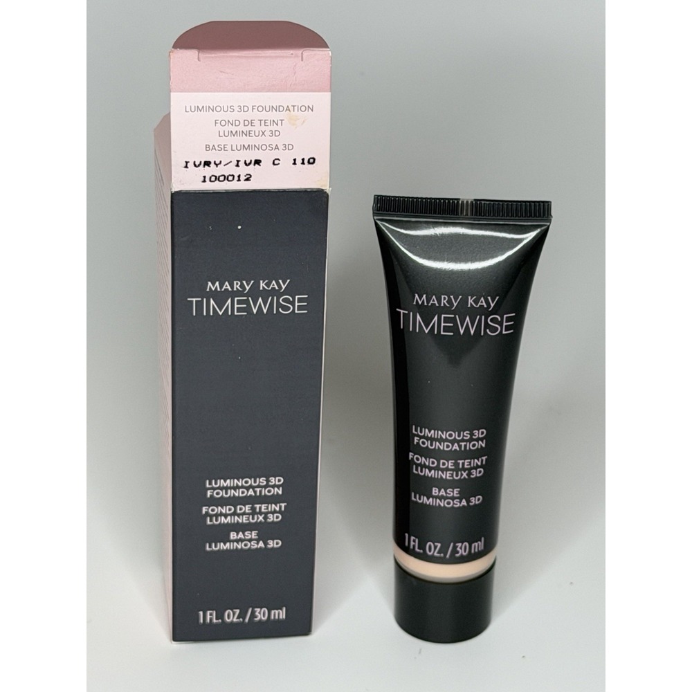 Mary Kay Timewise Luminous 3D Foundation IVORY C 110 #100012 1 Oz Normal To Dry
